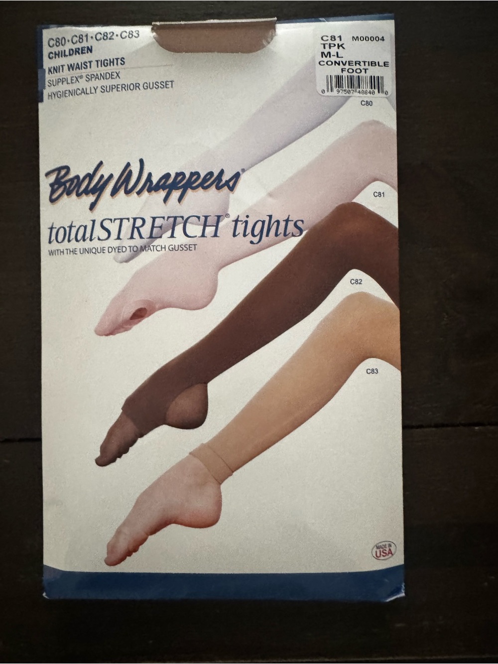 Body Wrappers Total Stretch Tights - Convertible - Theatrical Pink TPK